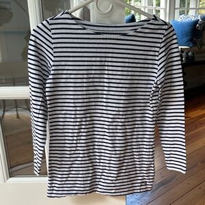 Vineyard Vines Navy and White Striped Long Sleeve Tee